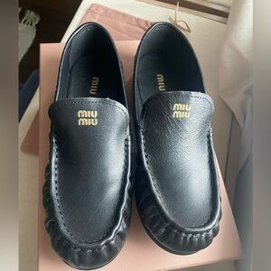 Miu Miu Buffalo Leather Loafers
